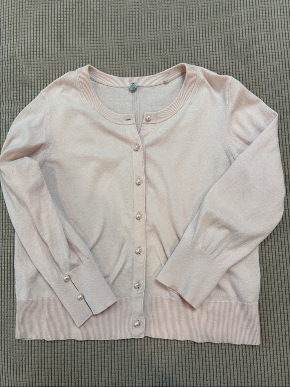 Margaret O’Leary Women's Light Pink Pearl-Button Cardigan Sweater - Size M